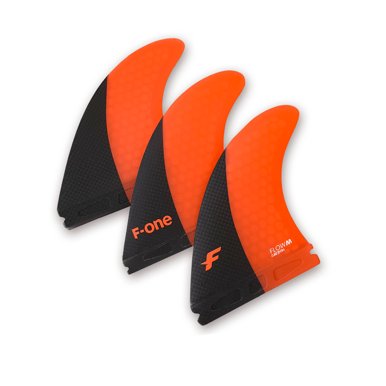 Thruster Set F-ONE FLOW M CARBON - PAPAYA Standard